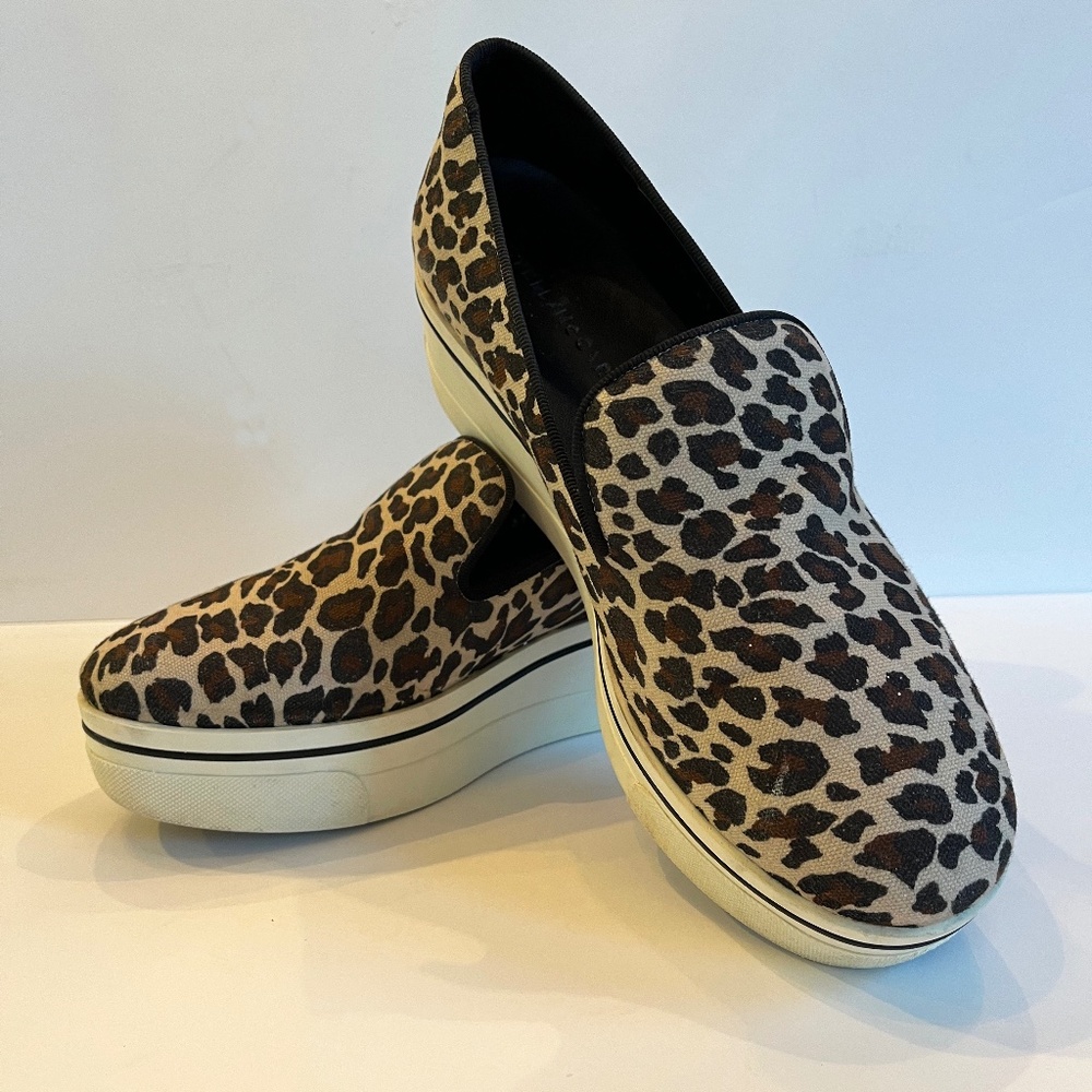 Stella McCartney Leopard Print Canvas Platform Slip Ons US 11 / EU 41